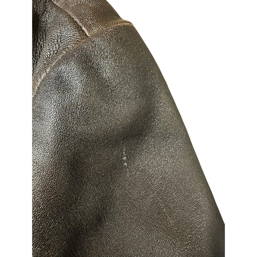 Vintage Wilsons Leather Maxima Women's Brown Genuine Leather Jacket XL Button Up - Picture 15 of 16